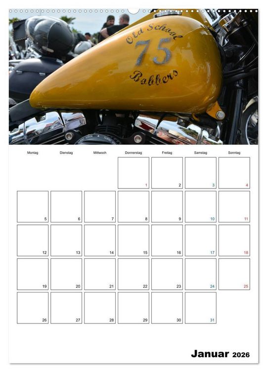 Produktbild: Harley Davidson Familienplaner (hochwertiger Premium Wandkalender 2026 DIN A2 hoch), Kunstdruck in Hochglanz