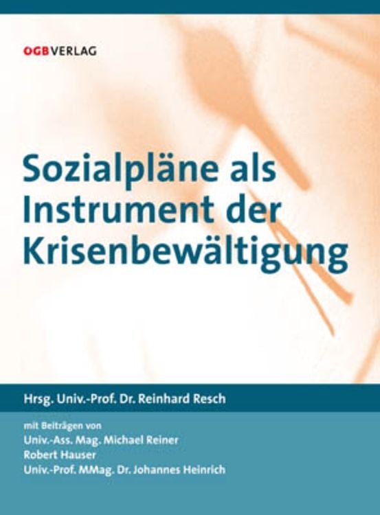 Produktbild: Sozialpl&auml;ne als Instrument der Krisenbew&auml;ltigung