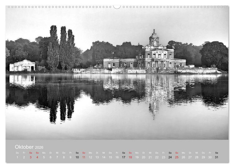 Produktbild: Potsdam schwarz auf wei&szlig; (hochwertiger Premium Wandkalender 2026 DIN A2 quer), Kunstdruck in Hochglanz