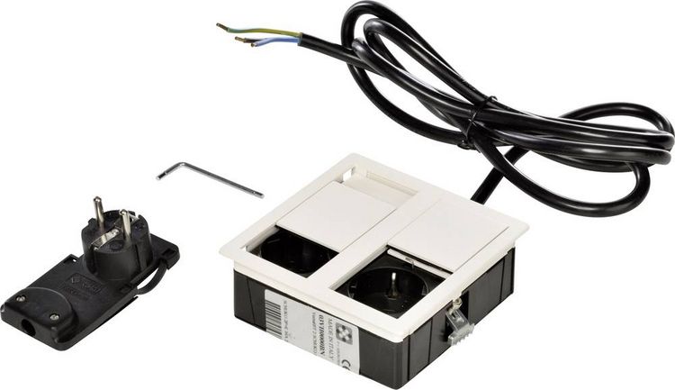 Produktbild: Kopp 939633016 Einbau-Steckdosenleiste 2fach Wei&szlig; 1St.