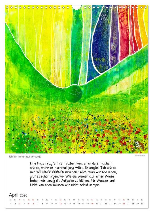 Produktbild: Motivation-Art Herzensw&uuml;nsche (Wandkalender 2026 DIN A3 hoch), CALVENDO Monatskalender