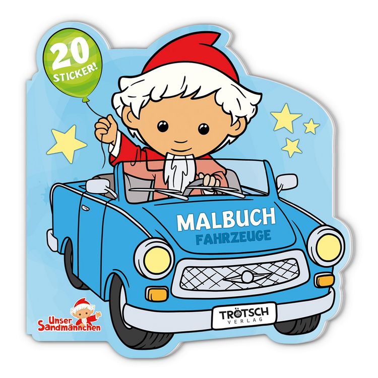 Produktbild: Tr&ouml;tsch Unser Sandm&auml;nnchen Mini-Malbuch mit Stickern Fahrzeuge| Ab 3 Jahren