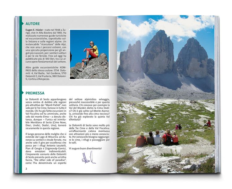 Produktbild: KOMPASS guida escursionistica Dolomiti di Sesto, Parco Naturale Tre Cime, 50 itinerari