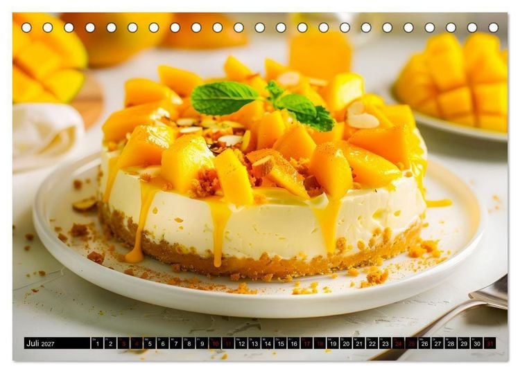 Produktbild: K&auml;sekuchen Kalender - K&ouml;stliche Dessertmomente (Tischkalender 2027 DIN A5 quer), CALVENDO Monatskalender
