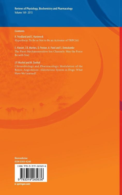 Produktbild: Reviews of Physiology, Biochemistry and Pharmacology Vol. 169