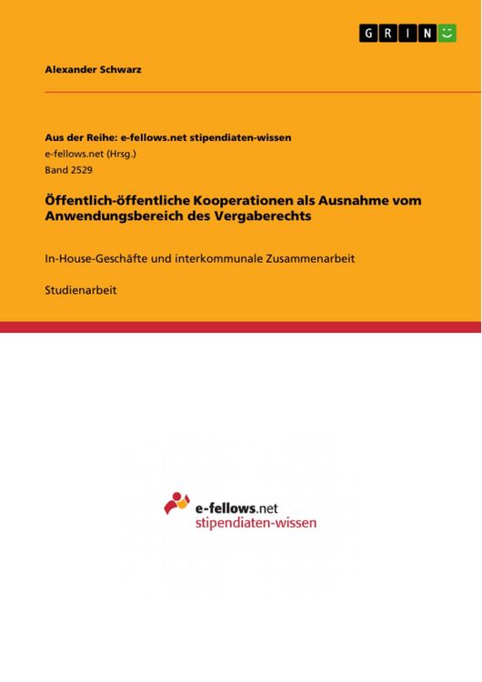 Produktbild: &Ouml;ffentlich-&ouml;ffentliche Kooperationen als Ausnahme vom Anwendungsbereich des Vergaberechts