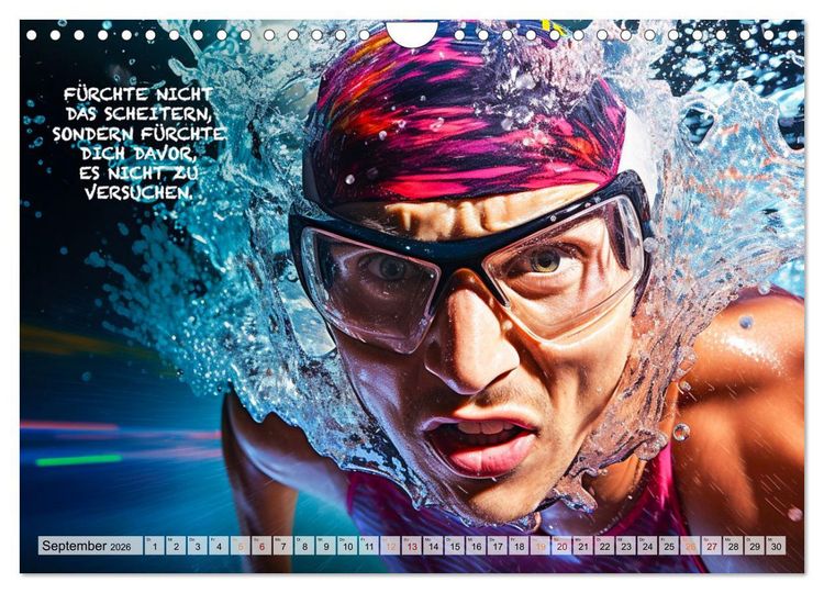 Produktbild: Schwimmen und Motivation (Wandkalender 2026 DIN A4 quer), CALVENDO Monatskalender