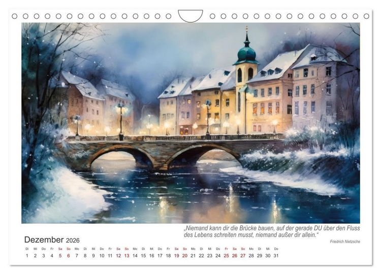 Produktbild: Br&uuml;ckenromantik (Wandkalender 2026 DIN A4 quer), CALVENDO Monatskalender
