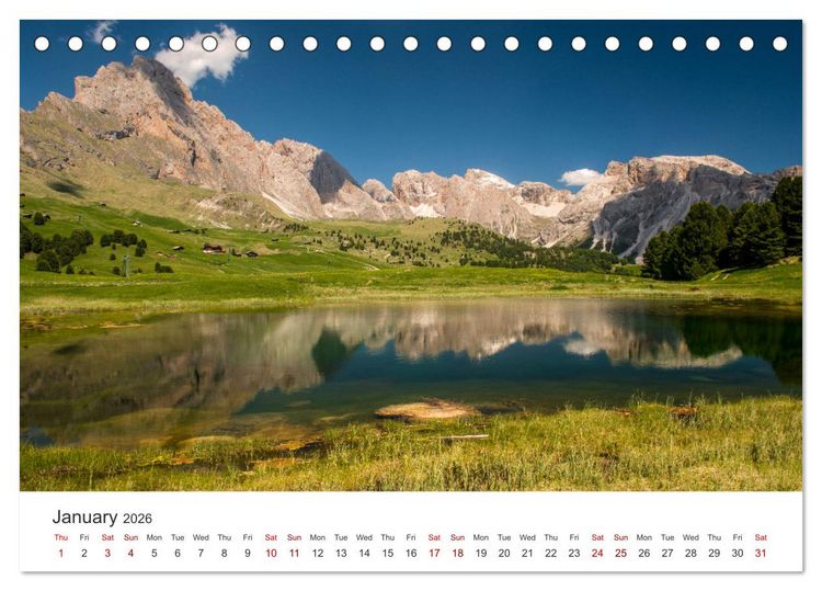 Produktbild: Alpine lakes on the Dolomites (Desk Calendar 2026 DIN A5 landscape), CALVENDO 12 Month DeskCalendar