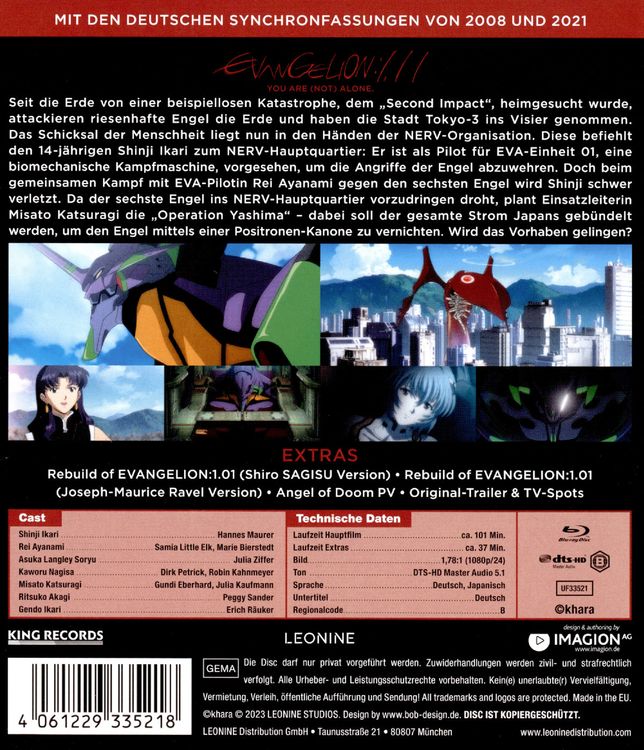 Produktbild: Evangelion: 1.11 - You are (not) alone.