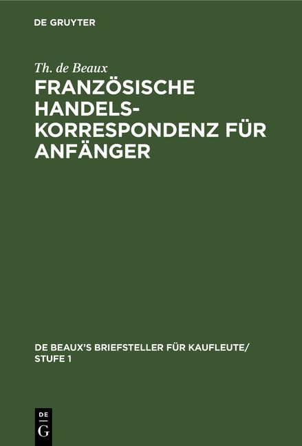 Produktbild: Franz&ouml;sische Handelskorrespondenz f&uuml;r Anf&auml;nger