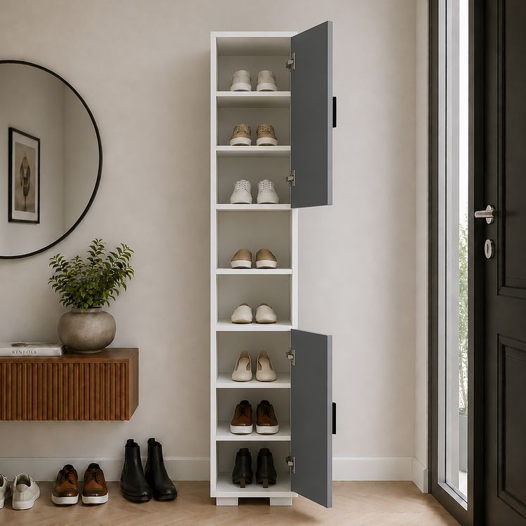 Produktbild: Holz schmaler Schuhschrank Dielenm&ouml;bel Gados M