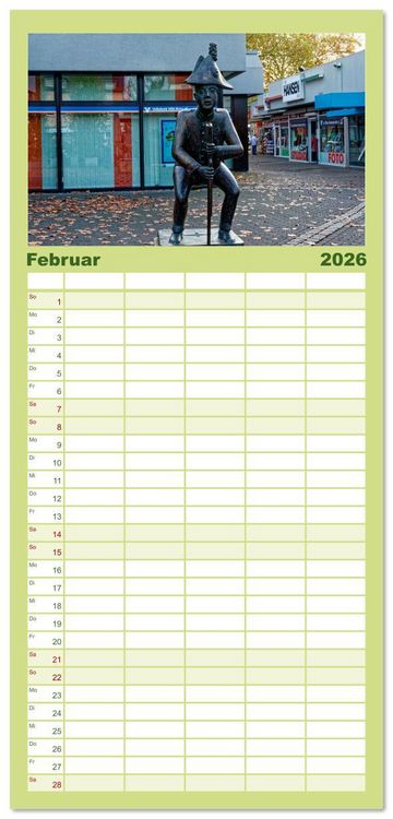 Produktbild: Familienplaner 2026 - Hennef - Stadt der 100 D&ouml;rfer mit 5 Spalten (Wandkalender, 21 x 45 cm) CALVENDO
