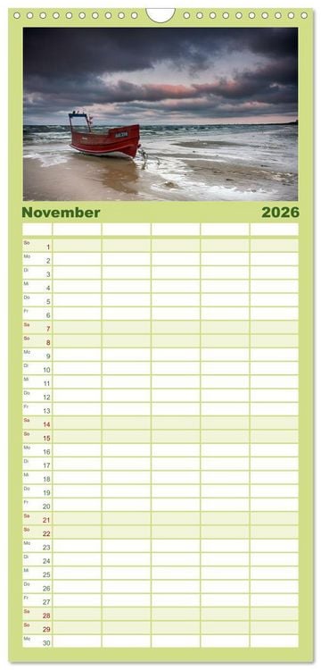 Produktbild: Familienplaner 2026 - Ostsee Sehnsucht mit 5 Spalten (Wandkalender, 21 x 45 cm) CALVENDO