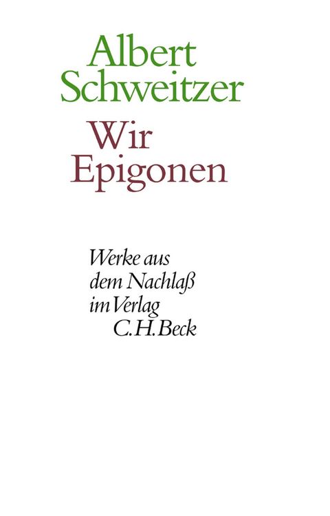 Produktbild: Wir Epigonen