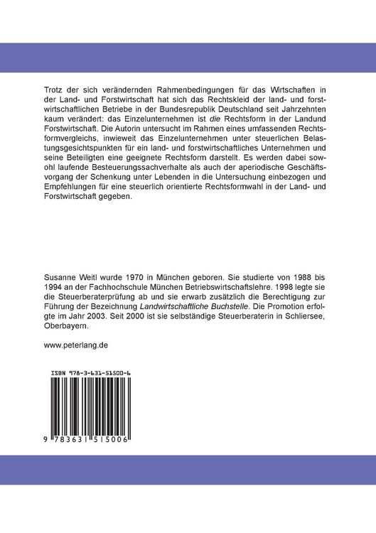 Produktbild: Die Rechtsformwahl in der Land- und Forstwirtschaft unter steuerlichen Gesichtspunkten