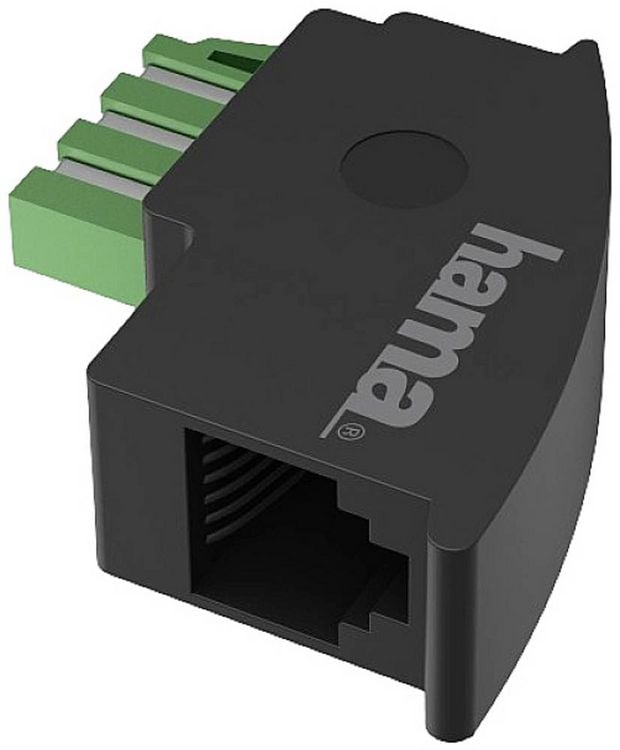 Produktbild: Hama Telefon (analog) Adapter [1x TAE-U-Stecker - 1x RJ12-Buchse] Schwarz