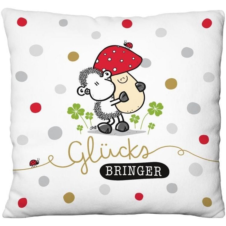 Produktbild: Pl&uuml;schkissen Motiv Gl&uuml;ck