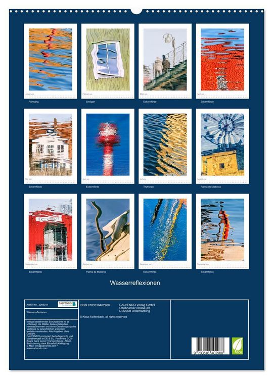 Produktbild: Wasserreflexionen (hochwertiger Premium Wandkalender 2026 DIN A2 hoch), Kunstdruck in Hochglanz