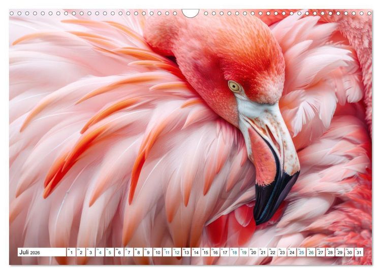 Produktbild: Ein Herz f&uuml;r Flamingos (Wandkalender 2026 DIN A3 quer), CALVENDO Monatskalender
