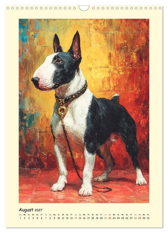 Produktbild: Gentlemen auf Pfoten. Der Bullterrier im k&uuml;nstlerischen Vintage-Stil (Wandkalender 2027 DIN A3 hoch), CALVENDO Monatskalender