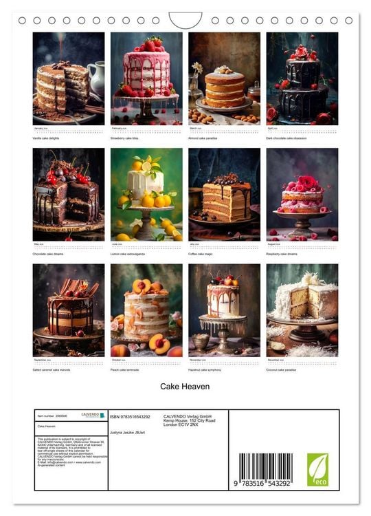 Produktbild: Cake Heaven (Wall Calendar 2026 DIN A4 portrait), CALVENDO 12 Month Wall Calendar