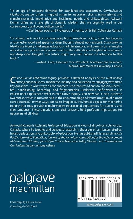 Produktbild: Curriculum as Meditative Inquiry