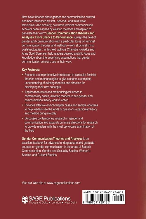 Produktbild: Gender Communication Theories and Analyses