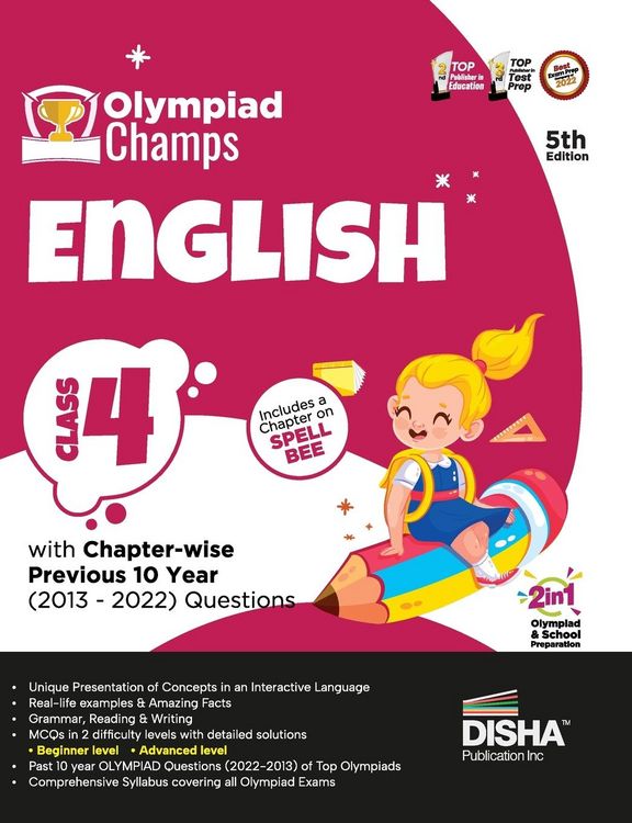 Produktbild: Olympiad Champs English Class 4 with Chapter-wise Previous 10 Year (2013 - 2022) Questions 5th Edition | Complete Prep Guide with Theory, PYQs, Past &