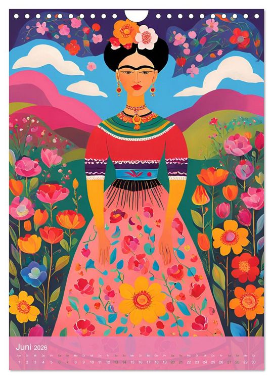 Produktbild: Gefangen in Normen. Frida Kahlo inspiriert. Flor de mi alma (Wandkalender 2026 DIN A4 hoch), CALVENDO Monatskalender