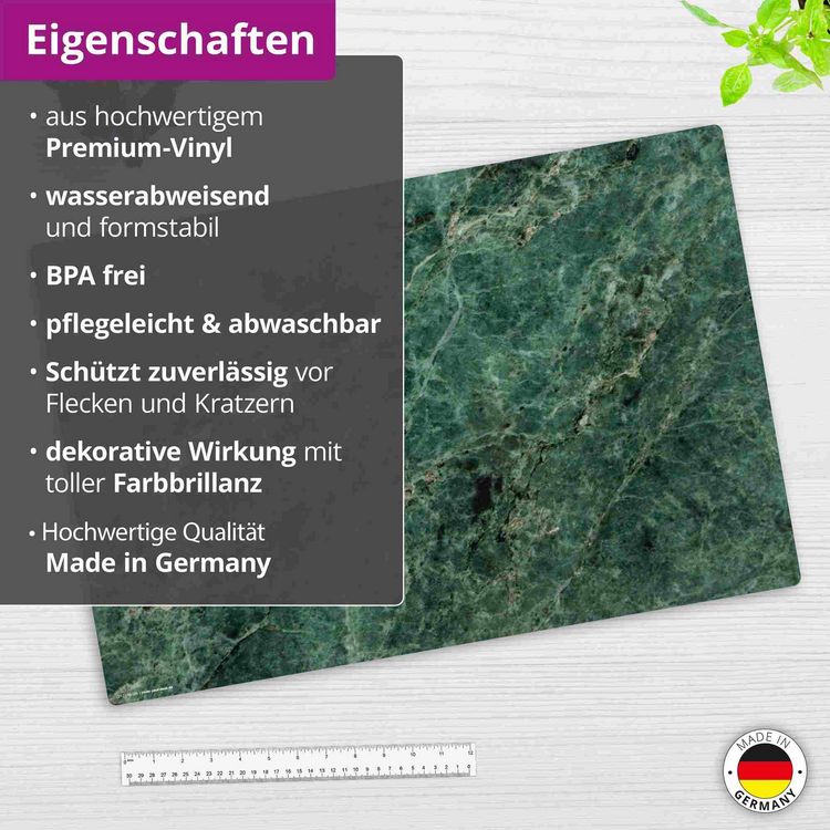 Produktbild: Cover-your-desk Schreibtischunterlage f&uuml;r Kinder und Erwachsene Gr&uuml;ner Marmor natur, aus hochwertigem Vinyl , 60 x 40 cm