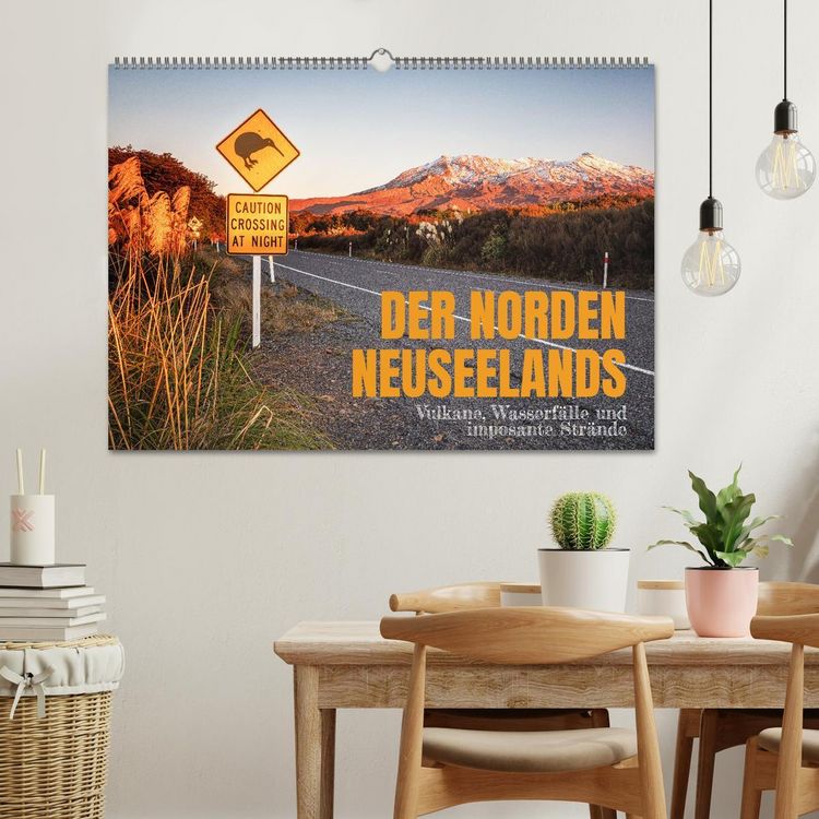 Produktbild: Der Norden Neuseelands: Vulkane, Wasserf&auml;lle und imposante Str&auml;nde (Wandkalender 2026 DIN A2 quer), CALVENDO Monatskalender