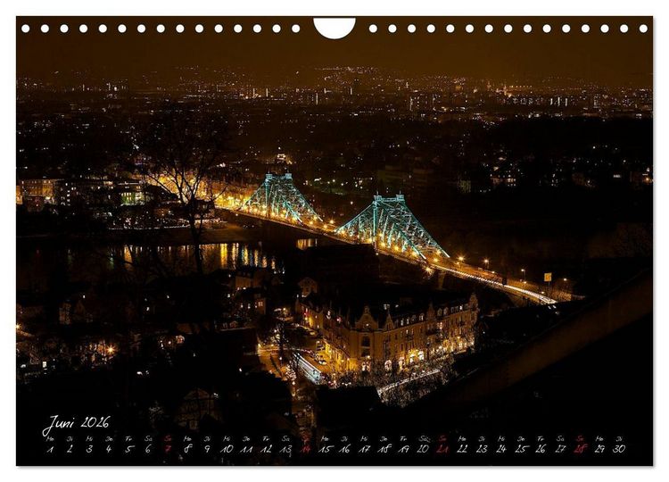 Produktbild: Nachts in Dresden (Wandkalender 2026 DIN A4 quer), CALVENDO Monatskalender