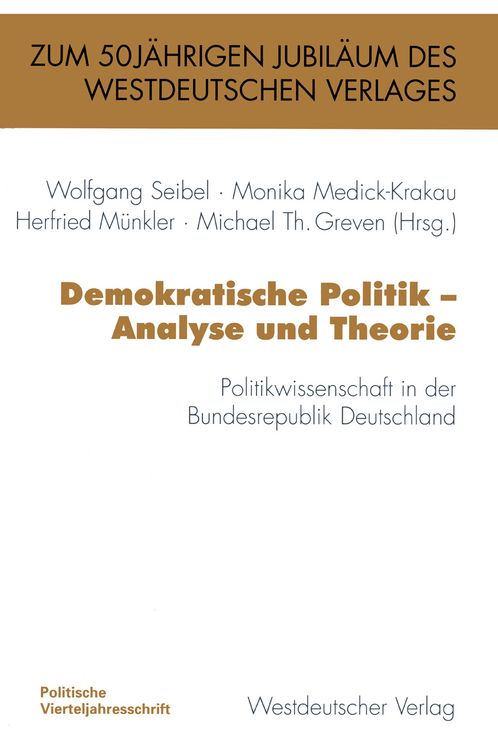 Produktbild: Demokratische Politik &mdash; Analyse und Theorie