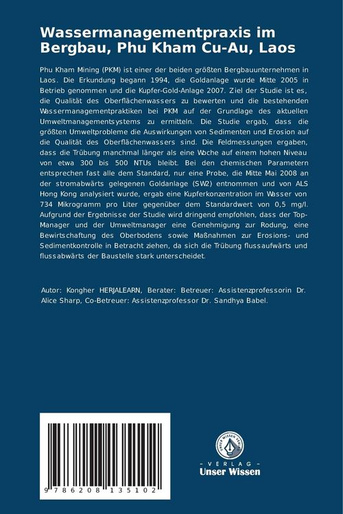 Produktbild: Wassermanagementpraxis im Bergbau, Phu Kham Cu-Au, Laos