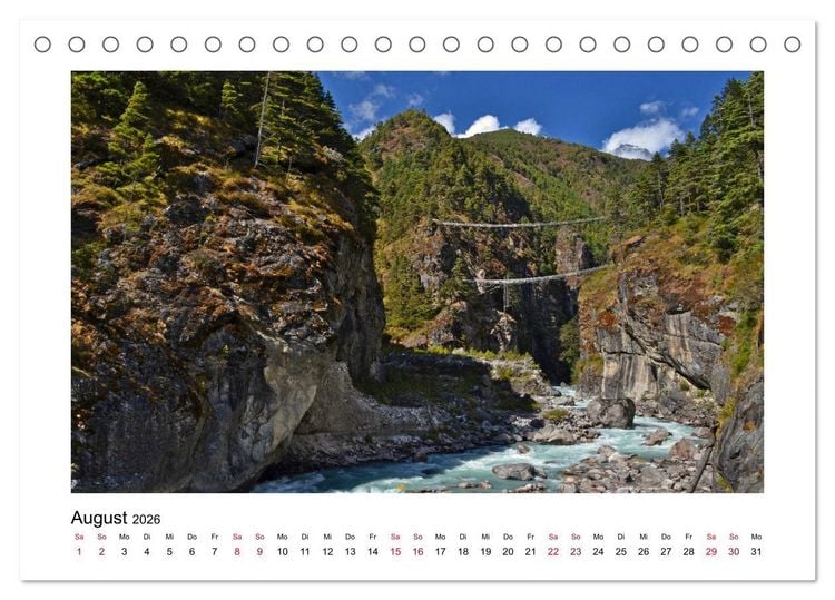Produktbild: Nepal - Wanderparadies zwischen Annapurna & Everest (Tischkalender 2026 DIN A5 quer), CALVENDO Monatskalender