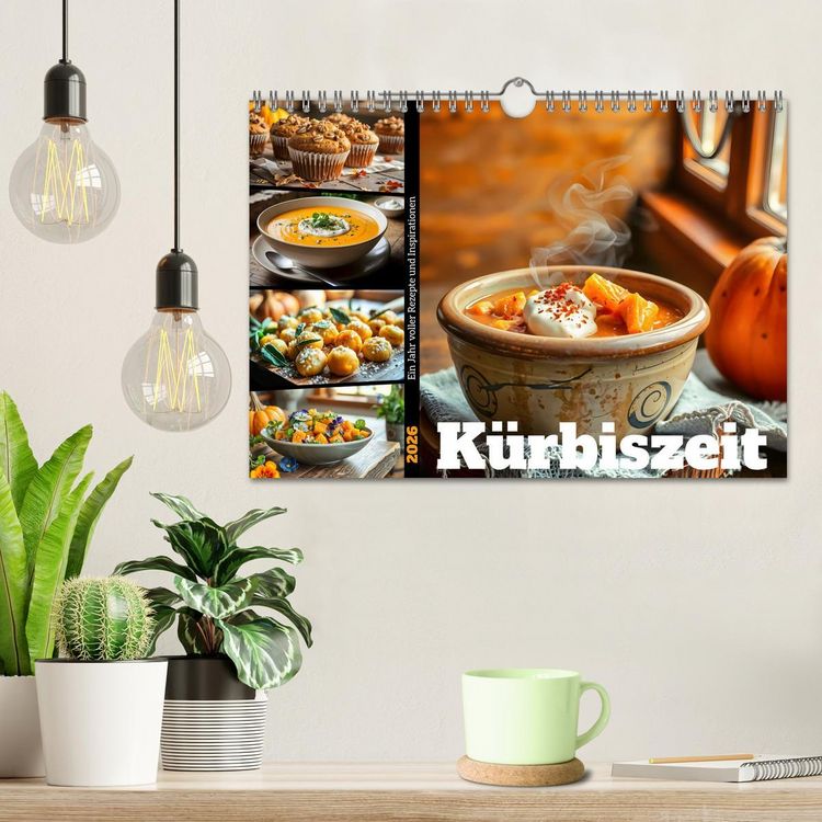 Produktbild: K&uuml;rbiszeit - Ein Jahr voller Rezepte und Inspirationen (Wandkalender 2026 DIN A4 quer), CALVENDO Monatskalender