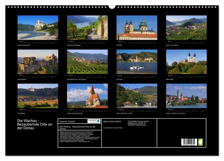 Produktbild: Die Wachau - Bezaubernde Orte an der Donau (Wandkalender 2026 DIN A2 quer), CALVENDO Monatskalender