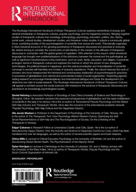 Produktbild: The Routledge International Handbook of Global Therapeutic Cultures