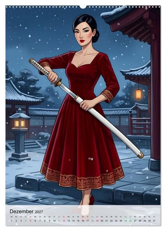 Produktbild: Ninja-Girls (Wandkalender 2027 DIN A2 hoch), CALVENDO Monatskalender