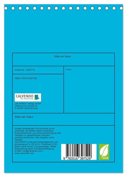 Produktbild: Stille der Natur (Tischkalender 2026 DIN A5 hoch), CALVENDO Monatskalender