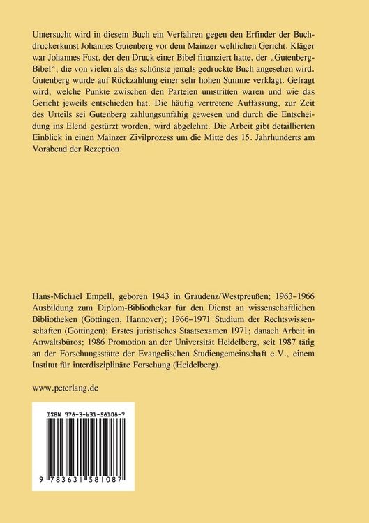Produktbild: Gutenberg vor Gericht