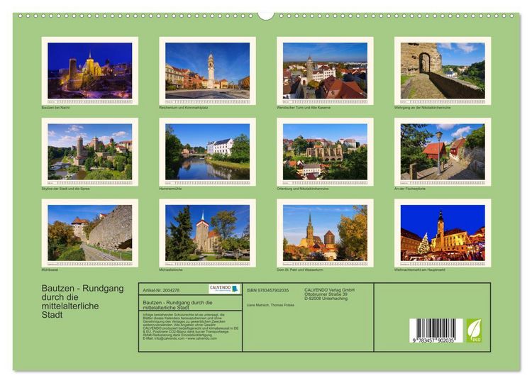 Produktbild: Bautzen - Rundgang durch die mittelalterliche Stadt (hochwertiger Premium Wandkalender 2026 DIN A2 quer), Kunstdruck in Hochglanz