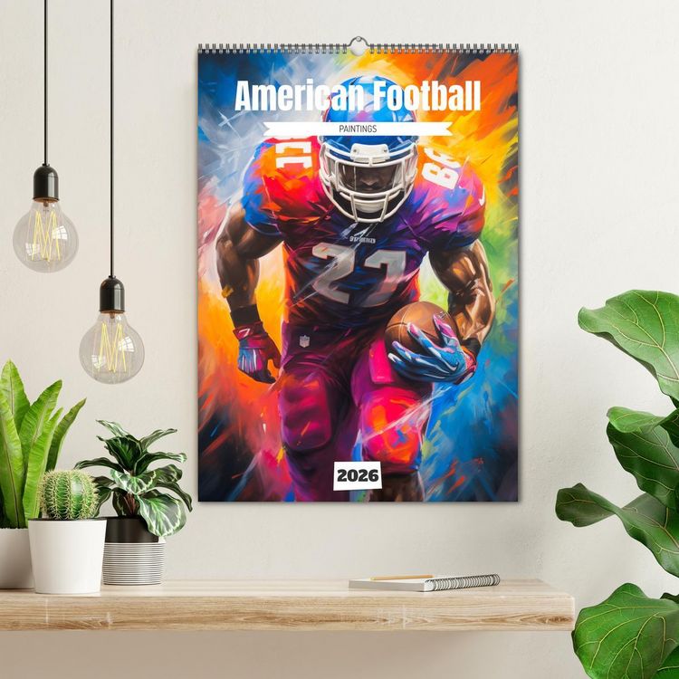 Produktbild: American Football. Paintings (Wandkalender 2026 DIN A2 hoch), CALVENDO Monatskalender