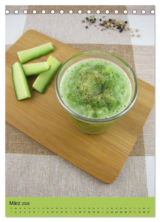 Produktbild: Detox Drinks! Gesund und lecker (Tischkalender 2026 DIN A5 hoch), CALVENDO Monatskalender
