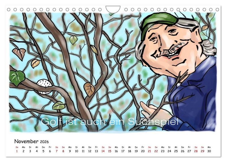 Produktbild: Golfkalender f&uuml;r Anf&auml;nger und alle die Spa&szlig; am Golfen haben (Wandkalender 2026 DIN A4 quer), CALVENDO Monatskalender