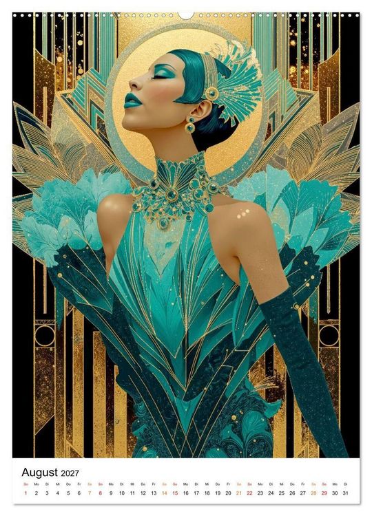 Produktbild: Art Deco - Glamour, Geometrie und Goldstaub (Wandkalender 2027 DIN A2 hoch), CALVENDO Monatskalender