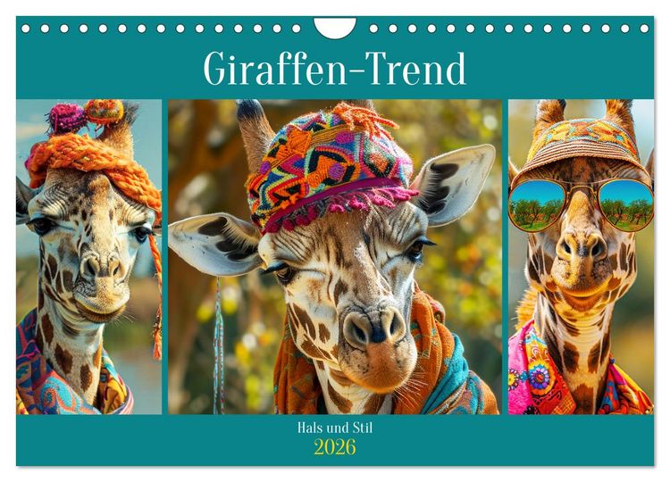 Produktbild: Giraffen-Trend. Hals und Stil (Wandkalender 2026 DIN A4 quer), CALVENDO Monatskalender