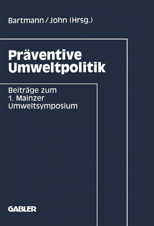 Produktbild: Pr&auml;ventive Umweltpolitik