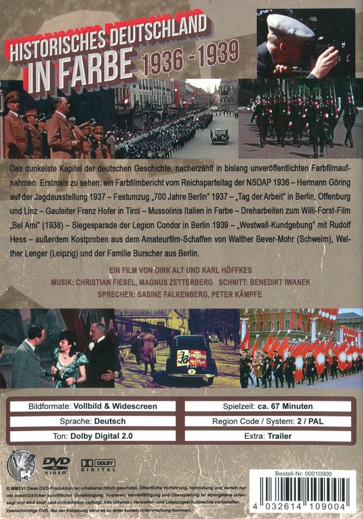 Produktbild: Historisches Deutschland in Farbe 1936-1939